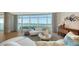 Elegant living room with water views and comfortable seating, designed for relaxation and enjoyment at 280 Golden Gate Pt # 400, Sarasota, FL 34236