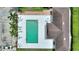 Aerial view of a rectangular pool with lounge chairs on the patio deck in this community at 4790 Turnberry Cir, North Port, FL 34288
