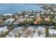 Panoramic aerial view of homes with private pools and waterfront access on the canals at 507 59Th St, Holmes Beach, FL 34217