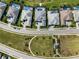 Aerial view of homes with private pools, manicured lawns, and a community park at 7928 Redonda Loop, Bradenton, FL 34202