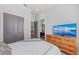 Bedroom with ensuite bathroom access and ample storage space at 8455 Lindrick Ln, Bradenton, FL 34202