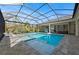 A screened-in pool area with a spa, outdoor kitchen, and plenty of space for entertaining friends and Gathering at 8455 Lindrick Ln, Bradenton, FL 34202