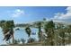 Picturesque view of a bridge over serene waters, framed by palm trees at 11 Sunset Dr # 303, Sarasota, FL 34236