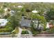 Birds-eye-view of home and neighborhood with mature landscaping and tree coverage at 1231 S Orange Ave, Sarasota, FL 34239