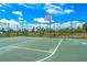 View of the basketball court with lush landscaping and fencing for privacy in a serene community at 3831 Day Bridge Pl, Ellenton, FL 34222