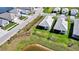 A lovely aerial view of a meticulously landscaped home in a friendly neighborhood at 8192 Sternway Rd, Sarasota, FL 34240