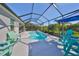 Inviting screened-in pool area with comfortable seating and sunny views, perfect for outdoor relaxation at 4516 Renwick Dr, Parrish, FL 34219