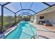 Stunning screened-in pool area with ample seating and an outdoor TV, ideal for entertaining guests at 4516 Renwick Dr, Parrish, FL 34219