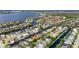 Panoramic aerial view of waterfront homes in a canal community at 4616 Blue Marlin Dr, Bradenton, FL 34208