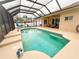 Backyard screened in pool area with seating at 4839 Turtle Bay Ter, Bradenton, FL 34203