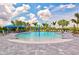 Scenic community pool surrounded by palm trees and lounge chairs, creating a resort-like experience at 2720 Butterfly Jasmine Trl, Sarasota, FL 34240