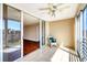 Open balcony with tiled floor and a comfortable chair offers views of the beautiful golf course at 3750 Pinebrook Circle # Apt 505, Bradenton, FL 34209