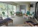 Bright sunroom with wicker furniture, tropical accents, and access to laundry area at 6042 Red Maple Rd # 1001, Bradenton, FL 34210