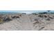 Sandy beach path leading to the ocean, inviting a leisurely stroll to the tranquil waters and distant horizon at 8710 Midnight Pass Rd # 501B, Sarasota, FL 34242
