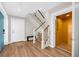View of an elegant staircase and modern elevator, offering a glimpse of the thoughtful design and accessibility features of the home at 116 Garden Ln, Sarasota, FL 34242