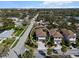 Overhead aerial view of the home with beautiful landscaping and a serene residential neighborhood at 2305 Pine Ter, Sarasota, FL 34231