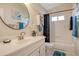 Bathroom featuring a vanity with sink, toilet, and shower with tub at 4149 Salernes Ave # 3048, Sarasota, FL 34233
