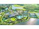 Stunning aerial view of community amenities including pools, tennis courts, clubhouse, and lush landscaping at 4617 Alexandria Ct, Palmetto, FL 34221