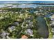 Breathtaking aerial view of lush community surrounded by winding water bodies and tree coverage at 49 Osprey Point Dr, Osprey, FL 34229