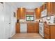 Charming kitchen with wood cabinetry, tiled backsplash, and modern appliances for a cozy cooking experience at 9527 Azure Cv, Bradenton, FL 34210
