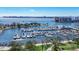 Scenic aerial view of the marina and waterfront community surrounding this condo at 101 S Gulfstream Ave # 14G, Sarasota, FL 34236