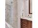 Modern bathroom featuring a glass-enclosed shower, elegant fixtures, and vanity at 1350 Main St # 1701, Sarasota, FL 34236