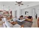 Open-concept living space leading to the dining room, featuring modern furnishings at 1350 Main St # 1701, Sarasota, FL 34236