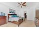 Spacious main bedroom with walk-in closet, custom furniture, and marble floors at 1350 Main St # 1701, Sarasota, FL 34236