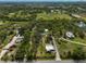 Aerial view highlighting the property's location within a secluded and verdant neighborhood with mature trees and open spaces at 4116 34Th E Ave, Bradenton, FL 34208