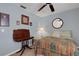 Comfortable bedroom featuring carpet floors, a ceiling fan, and neutral decor at 4348 Bowling Green Cir # 9, Sarasota, FL 34233