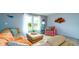 Bright living room with neutral walls, tile floors and comfortable, colorful furnishings at 5859 Lincoln Rd, Venice, FL 34293