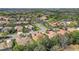 Overhead view of a residential community with mature trees, a pond, and well-spaced single-Gathering homes at 7762 Us Open Loop, Lakewood Ranch, FL 34202