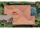Birds eye view of tile roof home and pool with screened enclosure at 7762 Us Open Loop, Lakewood Ranch, FL 34202