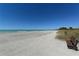 Picturesque beach view featuring pristine sands and a bench for relaxation at 8735 Midnight Pass Rd # 105B, Sarasota, FL 34242