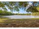 Scenic view of a serene lake surrounded by lush greenery and trees, creating a peaceful outdoor setting at 12736 Penguin Dr, Bradenton, FL 34212