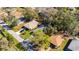 Aerial view of homes in the area showcasing roof tops, green lawns, and tree coverage in a sunny location at 1410 24Th E Ave, Bradenton, FL 34208