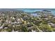 Scenic aerial view of residential neighborhood with water views at 1622 Wisconsin Ln, Sarasota, FL 34239