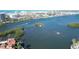 High aerial view of a waterway with a view of the city in the distance at 1633 Ridgewood Ln, Sarasota, FL 34231