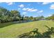 Backyard features green grass and trees with a water view at 1940 35Th N St, St Petersburg, FL 33713
