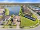Gorgeous aerial view of waterfront property and lush surroundings at 4790 Pastel Ct, Sarasota, FL 34240