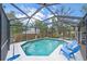 This screened-in pool features a sundeck and clear blue water, ideal for relaxation and enjoying the outdoors at 5322 Ruby Ln, Sarasota, FL 34231