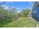 Expansive backyard with lush greenery and trees, offering a serene outdoor living space at 691 Gulf Bay Rd, Longboat Key, FL 34228