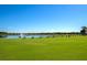 Scenic golf range view with a fountain and a row of houses in the background at 8007 River Preserve Dr, Bradenton, FL 34212