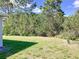 Backyard with green grass and privacy landscaping at 8314 Drolet Ave, North Port, FL 34291
