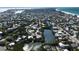 Aerial of property highlighting the neighborhood setting near beaches and water features at 123 Hammock Rd, Anna Maria, FL 34216