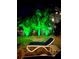 Inviting backyard lounge space with tropical plants and soft lights perfect for relaxing at 123 Hammock Rd, Anna Maria, FL 34216