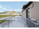 Backyard patio with storage and view to the lawn at 16621 Sunburst Lake St, Wimauma, FL 33598