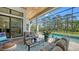 Inviting screened-in porch with a seating area and view of the backyard pool at 7157 Saddle Creek Cir, Sarasota, FL 34241