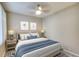 This bedroom features cool decor with a soft rug, lamps and wall decor at 8536 54Th Avenue E Cir, Bradenton, FL 34211