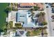 Aerial view of waterfront home with boat dock and swimming pool at 148 N Polk, Sarasota, FL 34236